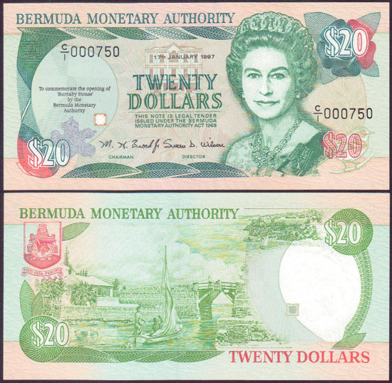 1997 Bermuda $20 (Unc) L001488